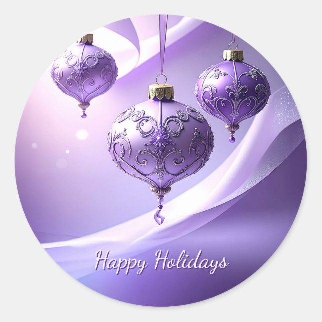 Adesivo Purple Decorative Christmas Ball Holiday Sticker (Frente)