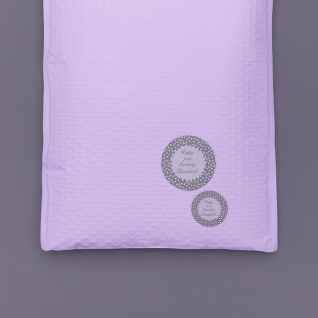 Adesivo Purple Floral Birthday (Criador carregado)