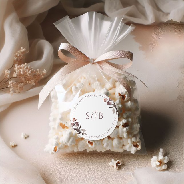 Adesivo Purple Floral Obrigado A Vestir Favor De Casamento (Criador carregado)