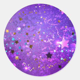 Adesivo Purple foil background with Stars