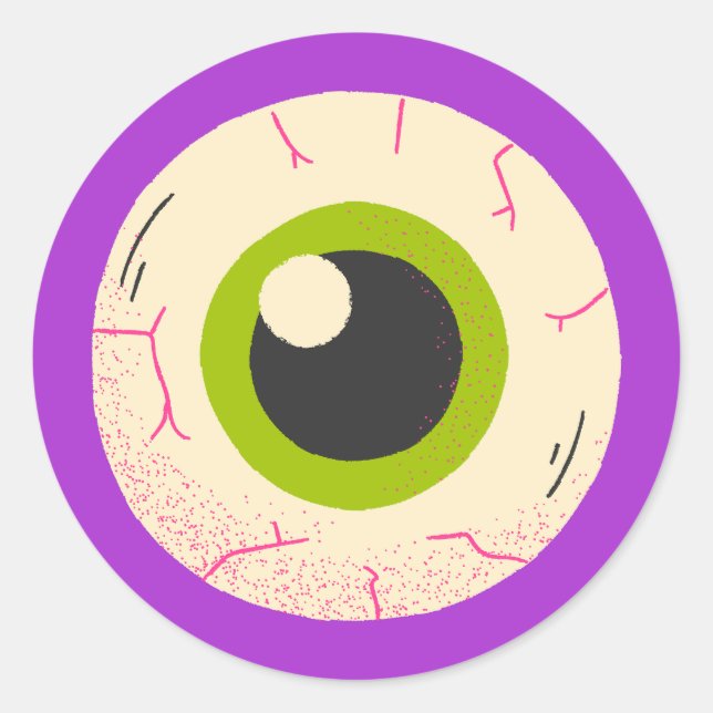 Adesivo Purple Halloween Quirky Cute Spooky Eyeball (Frente)
