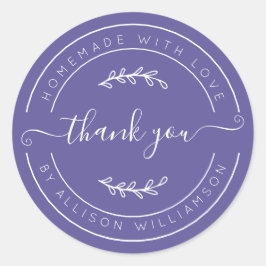 Adesivo Purple Homemade Thank You Label