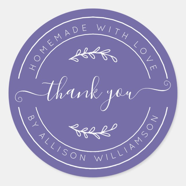 Adesivo Purple Homemade Thank You Label (Frente)