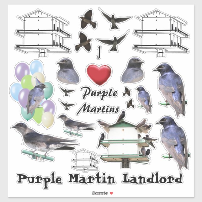Adesivo Purple Martin Love (Folha)