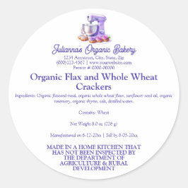 Adesivo Purple Mixer Bread Bakery Food Product Label