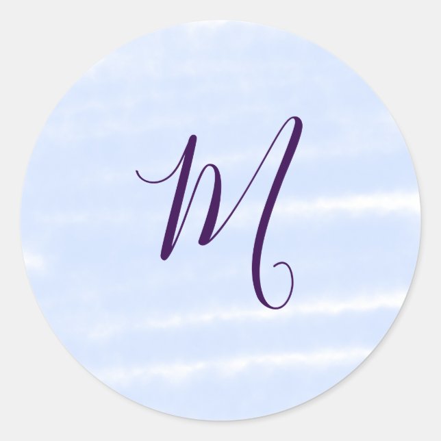 Adesivo Purple pastel watercolor monogram name letterretro (Frente)