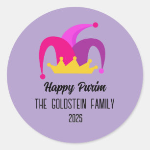 Adesivo Purple Purim Clowe Hat Family
