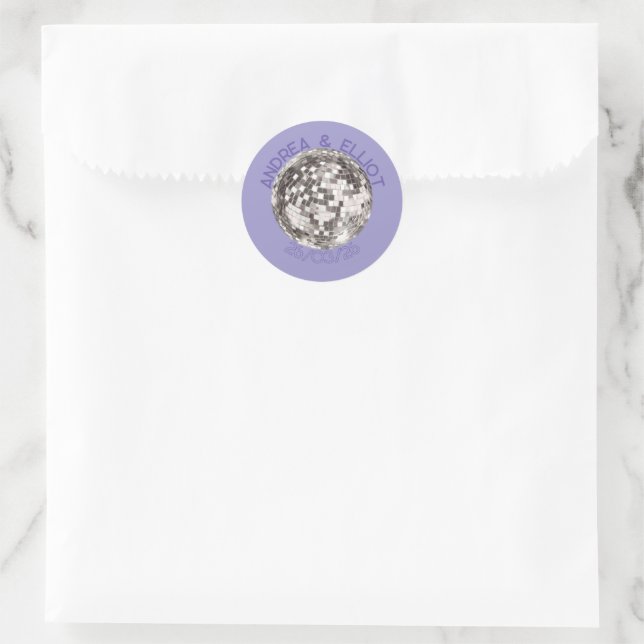 Adesivo Purple Retro Disco Wedding Sticker Envelope Seal (Bolsa)