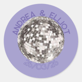 Adesivo Purple Retro Disco Wedding Sticker Envelope Seal