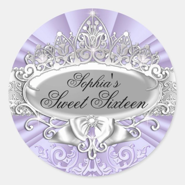 Adesivo Purple Tiara & Damask Sweet Six Sticker (Frente)