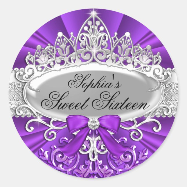 Adesivo Purple Tiara & Damask Sweet Six Sticker (Frente)