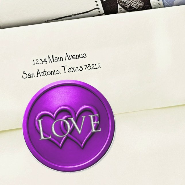 Adesivo Purple Two Hearts Intertwined Wedding (Criador carregado)