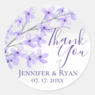 Adesivo Purple Watercolor Lilac Obrigado