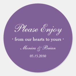 Adesivo Purple Wedding Please Enjoy Favor