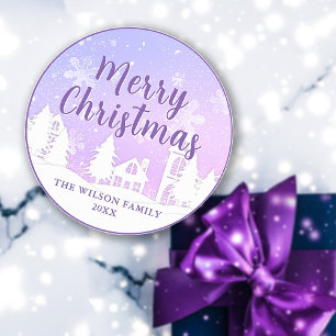Adesivo Purple Winter Wonderland Feliz Natal