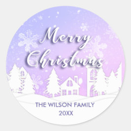 Adesivo Purple Winter Wonderland White SnowHouse Feriado