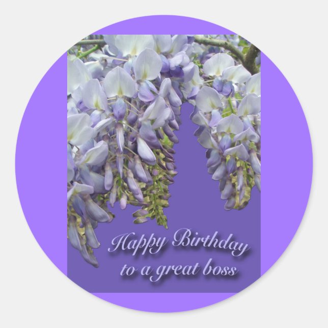 Adesivo Purple Wisteria Boss Happy Birthday Sticker (Frente)