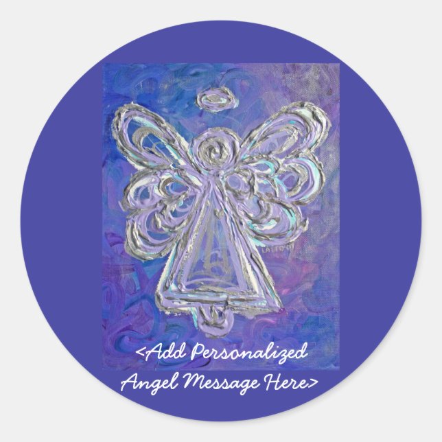 Adesivo Púrpura Anjo Wings Stickers com mensagens personal (Frente)