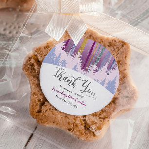 Adesivo Púrpura Azul de inverno com árvores de neve