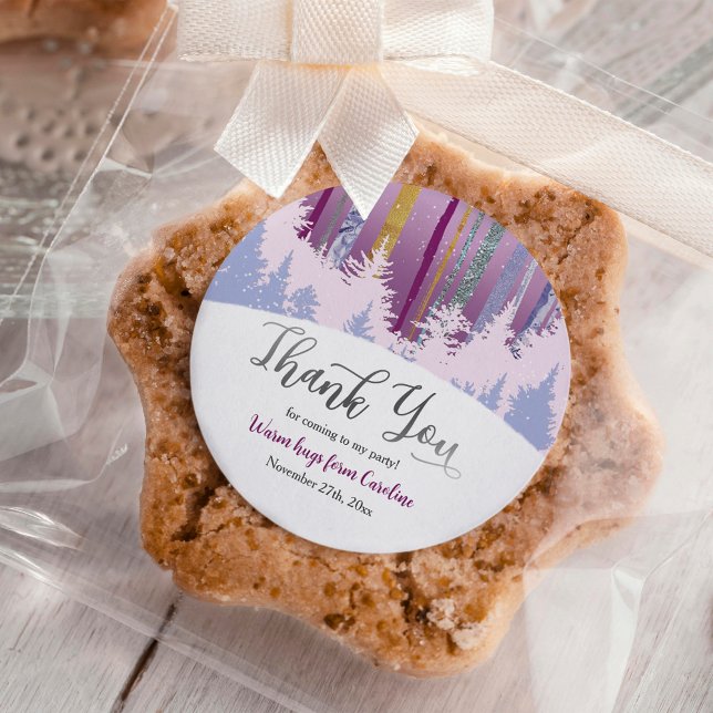 Adesivo Púrpura Azul de inverno com árvores de neve (Criador carregado)