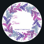 Adesivo Púrpura Berry Wreath Christmas Sticker<br><div class="desc">Vinheta de Natal Green Red Berry Wreath

Adicione uma etiqueta de presente de Natal a todos os presentes de Natal que você comprou ou fez para amigos,  familiares e vizinhos!  Use esta etiqueta para selar envelopes de cartão de Natal para um toque pessoal especial.</div>