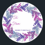 Adesivo Púrpura Berry Wreath Christmas Sticker<br><div class="desc">Vinheta de Natal Green Red Berry Wreath

Adicione uma etiqueta de presente de Natal a todos os presentes de Natal que você comprou ou fez para amigos,  familiares e vizinhos!  Use esta etiqueta para selar envelopes de cartão de Natal para um toque pessoal especial.</div>