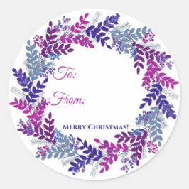 Adesivo Púrpura Berry Wreath Christmas Sticker
