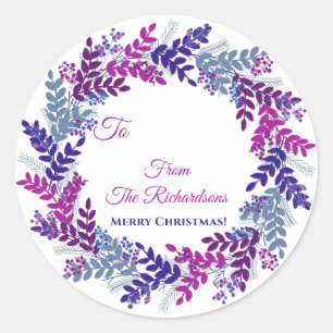 Adesivo Púrpura Berry Wreath Name