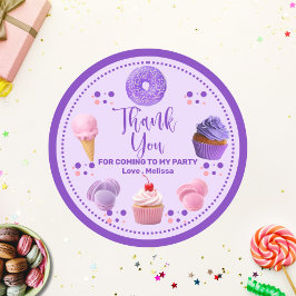 Adesivo Púrpura Cor-de-rosa, doce, obrigado