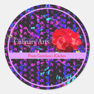 Adesivo Púrpura de Artes Culinárias Padrão de Abstrato com