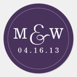 Adesivo Púrpura de berço encantadora do monograma com berç