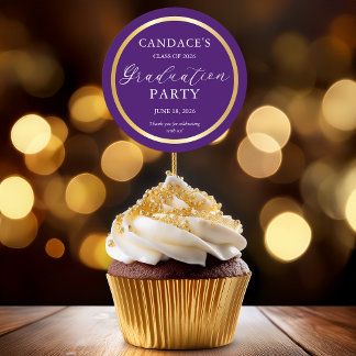 Adesivo Púrpura de Festa de formatura Mínima Clássica Dour