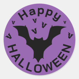 Adesivo púrpura de halloween feliz