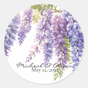 Adesivo Púrpura de persoanlização, wisteria de aquarela pú