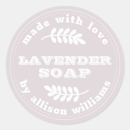Adesivo Púrpura de Sabão de Lavanda Personalizada