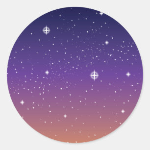 Adesivo Púrpura e Dourada Starry Sunset Sky