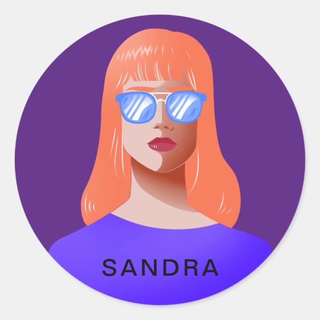 Adesivo Púrpura e mulher clássica (Frente)