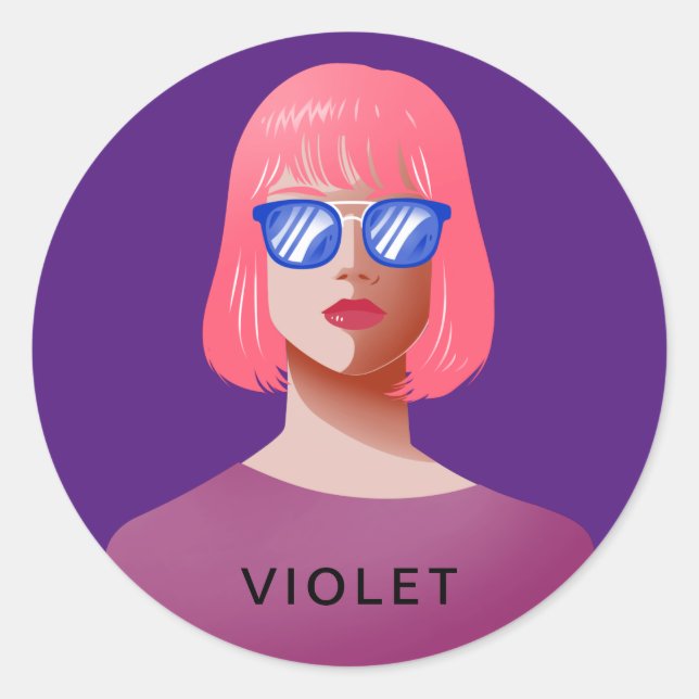 Adesivo Púrpura e mulher clássica (Frente)