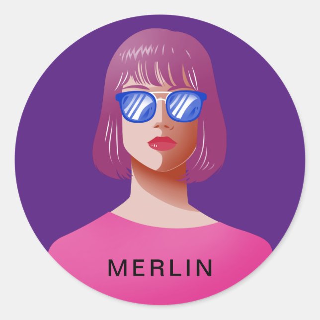 Adesivo Púrpura e mulher clássica (Frente)