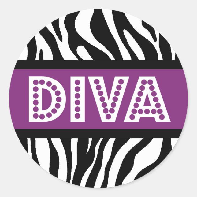 Adesivo Púrpura e zebra Impressão DIVA - Vinheta (Frente)