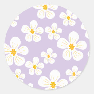 Adesivo Púrpura Floral Branca Moderna