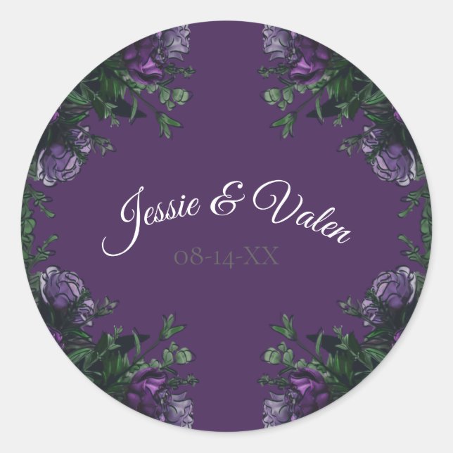 Adesivo Púrpura Floral Elegante Gótica (Frente)