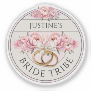Adesivo Púrpura floral personalizada da Bride Tribe