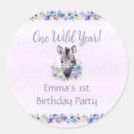 Adesivo Púrpura Floral Zebra Sticker