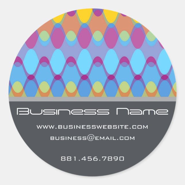 Adesivo Púrpura Groovy Zig Zag Onda Padrão Chevron (Frente)