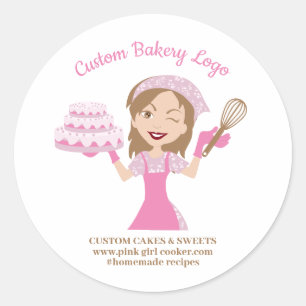 Adesivo Púrpura Panela Dama Boss Cake Decorator Bakery