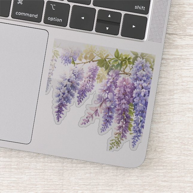 Adesivo Púrpura púrpura esmerilada azul-floral (Detalhe)