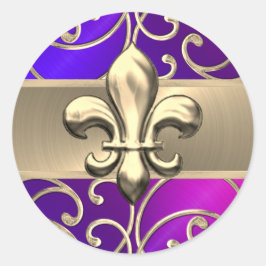 Adesivo Púrpura, rosa e Dourada, espirradeiras Fleur de Li