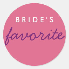 Adesivo Púrpura rosa favorita da noiva personalizada