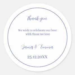 Adesivo Púrpura Simples de Casamento Personalizado